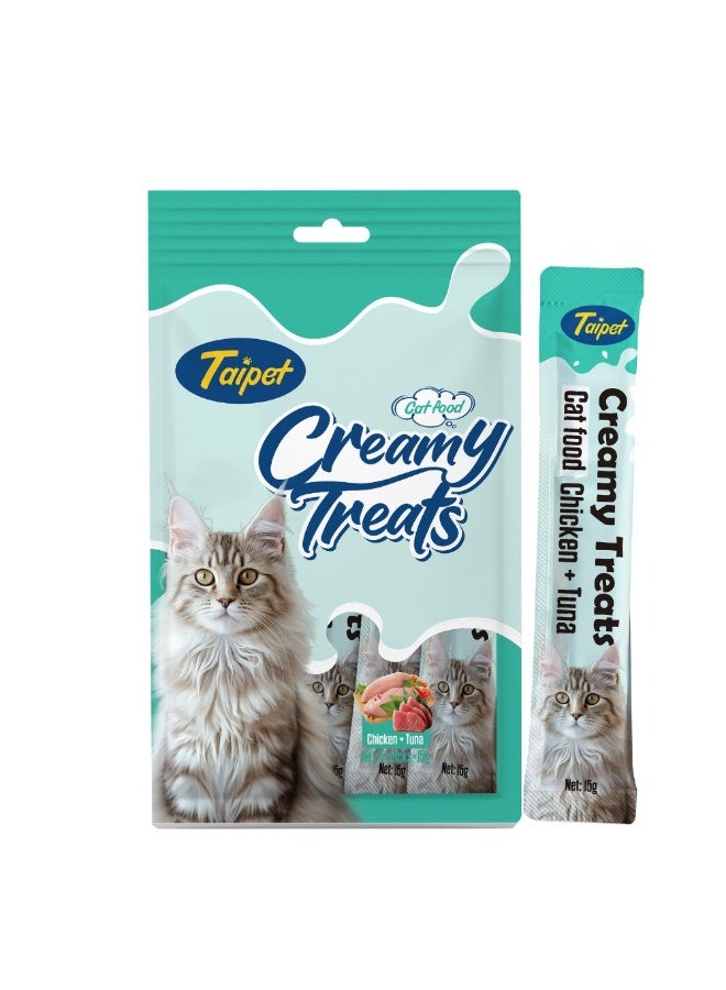 Taipet Cat Creamy Treats Chicken & Tuna Flavor 15gx5pcs